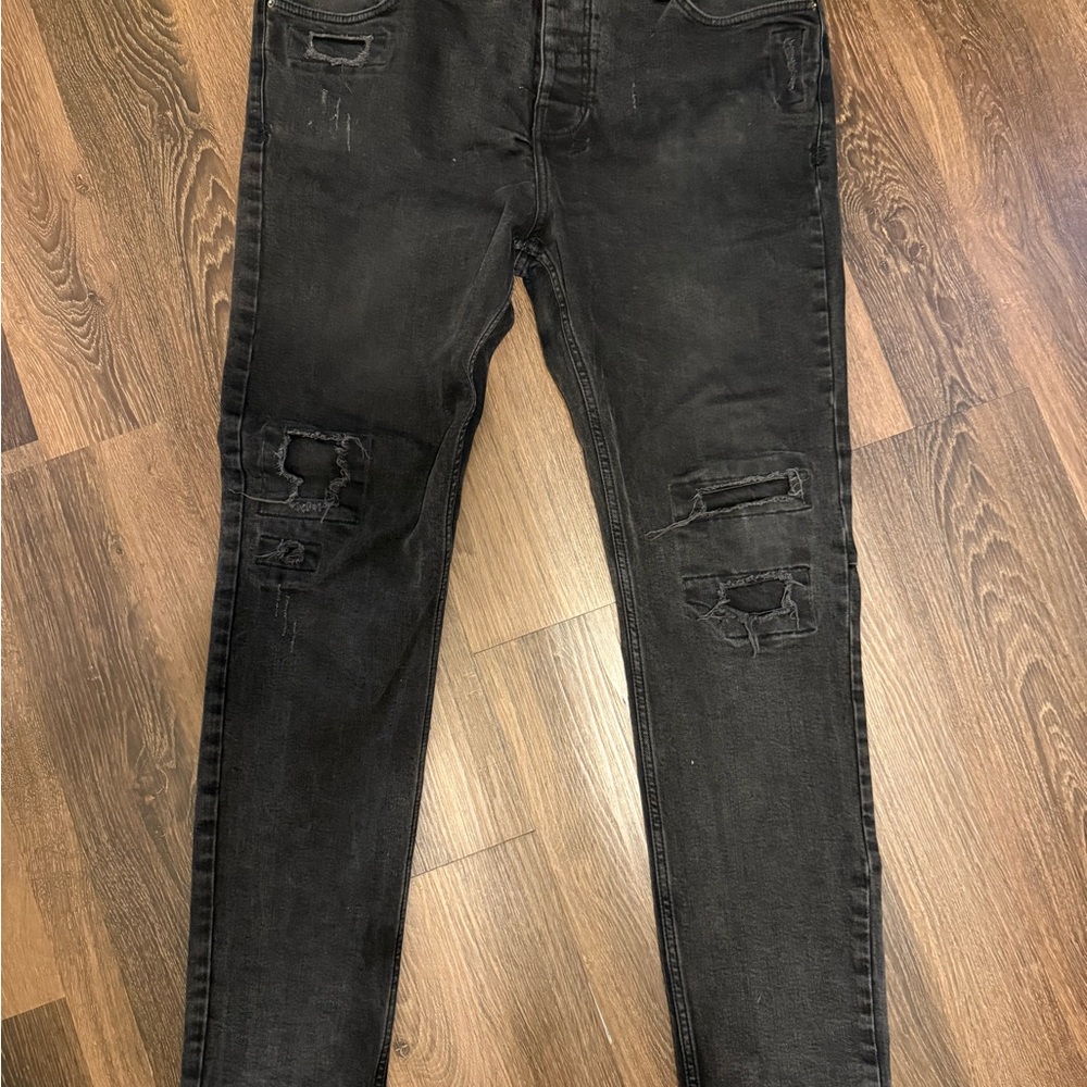 Ksubi Black Ripped Jeans Distressed Design